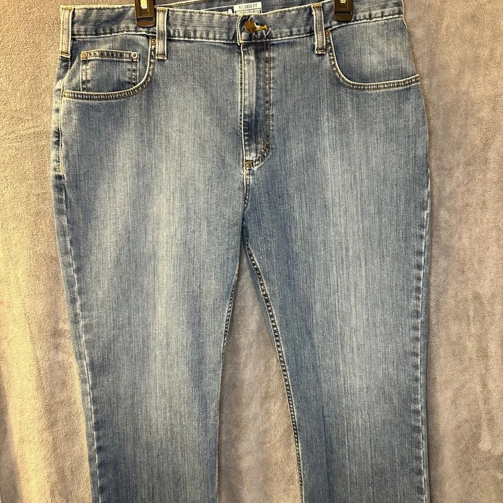 Carhartt Mens 38x30 Rugged Flex Relaxed Fit Jeans Light Wash Denim Stetch